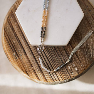 Borealis necklace: Silver/grey/champagne