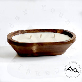 3 Wick Natural Wood Dough Bowl