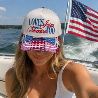 Loves Jesus & America Too Cap