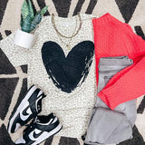 Black Heart Leopard Tee