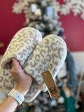 Leopard Slippers- Grey