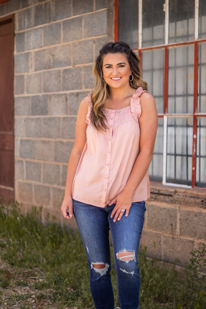 Let Them Stare Tank- Dusty Coral