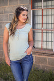 The In Betweens Henley Top- Sage