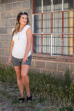 The In Betweens Henley Top- Cream