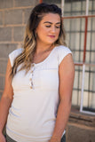 The In Betweens Henley Top- Cream