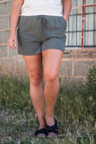 Ezra Linen Short- Olive
