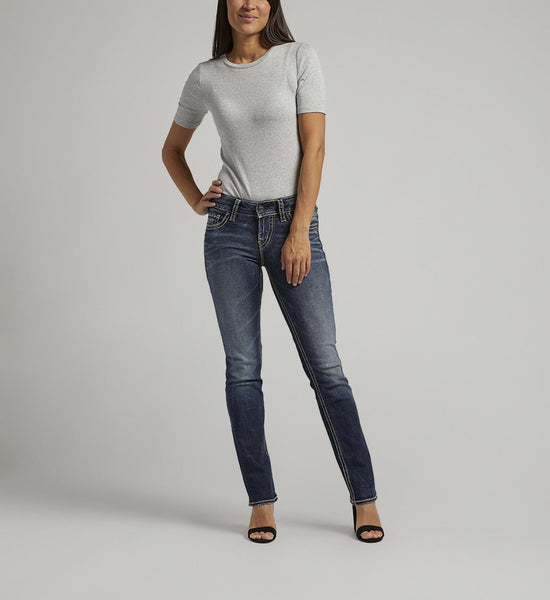 Suki Mid Rise Straight Leg Jean~ Silver Jeans