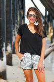 Commander Grey Camo Drawstring Everyday Shorts