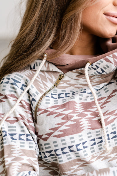 DoubleHood Sweatshirt- Desert Rose